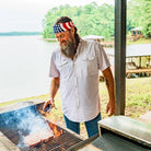 Men's Poncho "The Old Glory" Short Sleeve Snap Shirt 