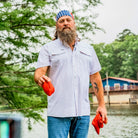 Men's Poncho "The Old Glory" Short Sleeve Snap Shirt 
