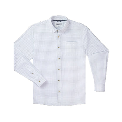 Men's Poncho "The Palmetto" White Long Sleeve Button Up Shirt 