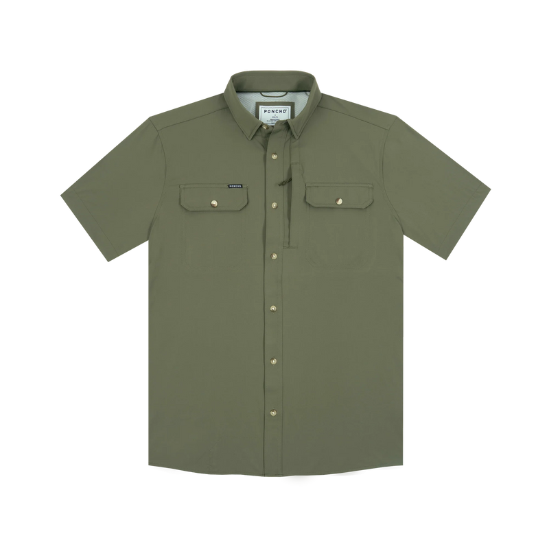Poncho Men's The Roaring Fork Short Sleeve Button Up Shirt 