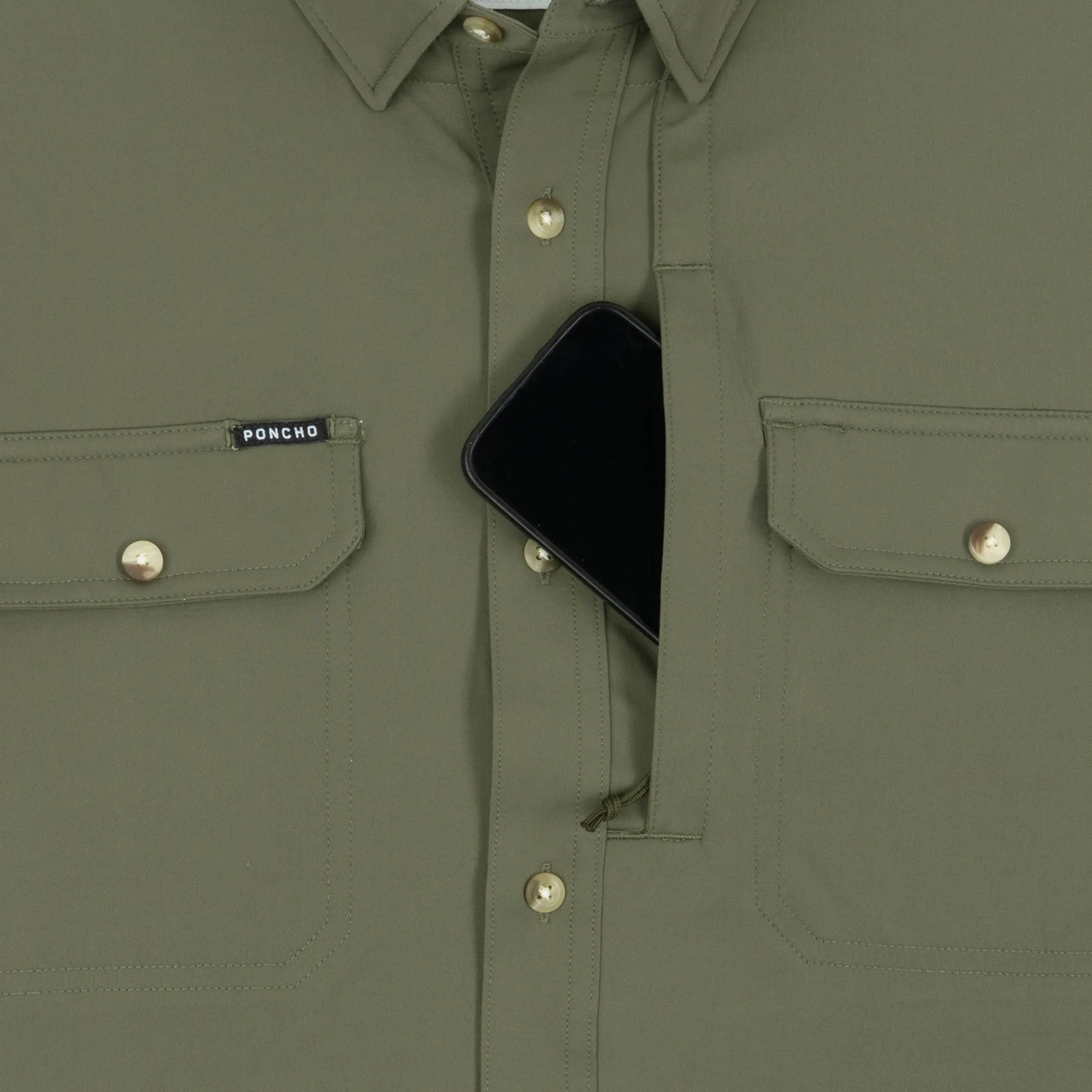 Poncho Men's The Roaring Fork Short Sleeve Button Up Shirt 