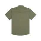 Poncho Men's Short Sleeve The Sabine Moss Green Snap Shirt