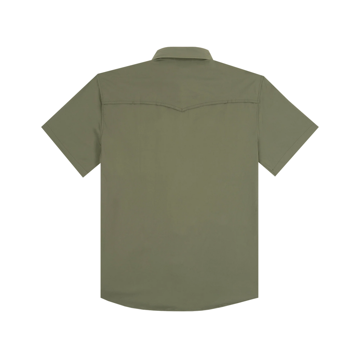 Poncho Men's Short Sleeve The Sabine Moss Green Snap Shirt