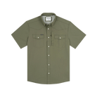 Poncho Men's Short Sleeve The Sabine Moss Green Snap Shirt