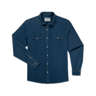 Men's Poncho The Sanderson Dark Wash Long Sleeve Snap Shirt 