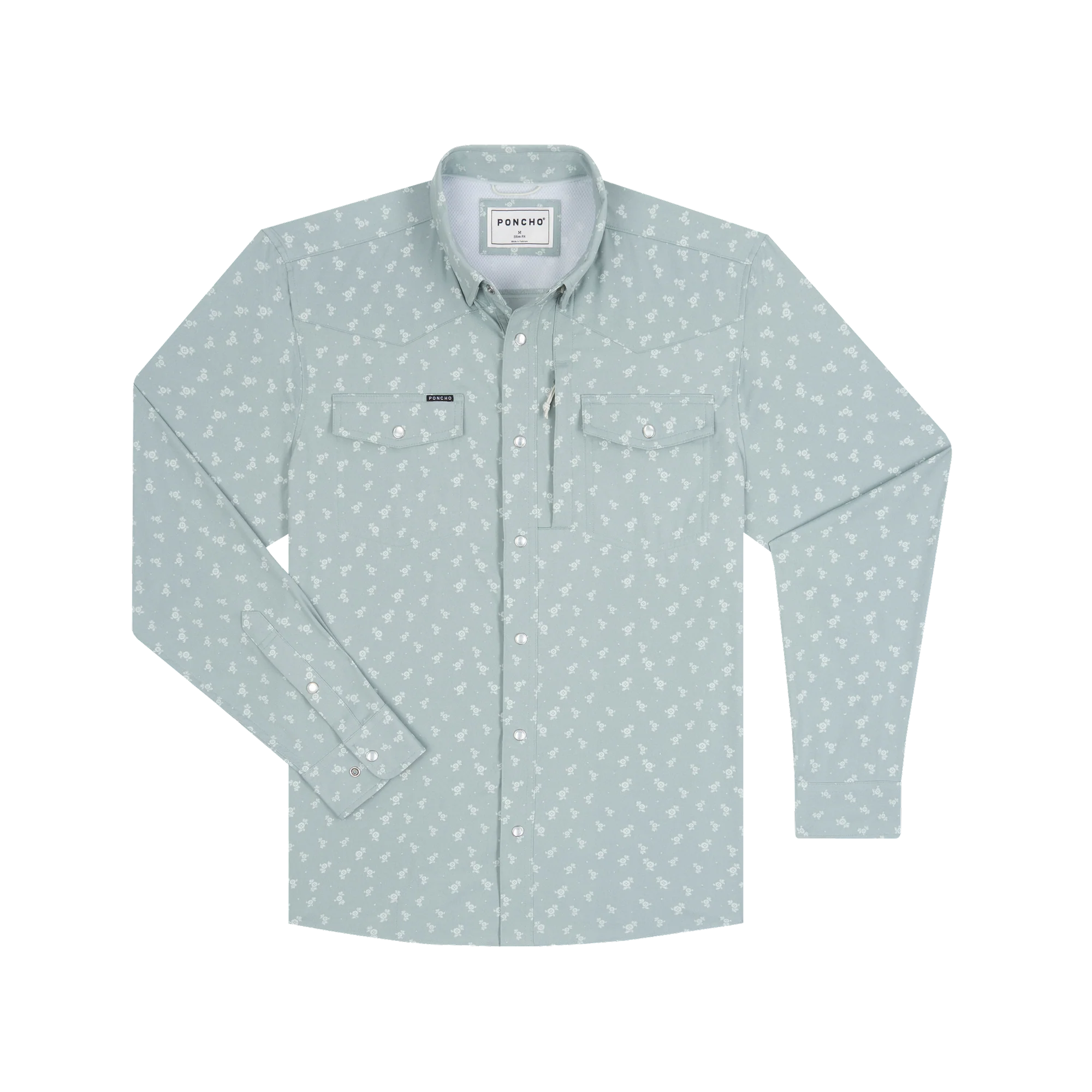 Men's Poncho Long Sleeve "The St.Helens" Pearl Snap Shirt 