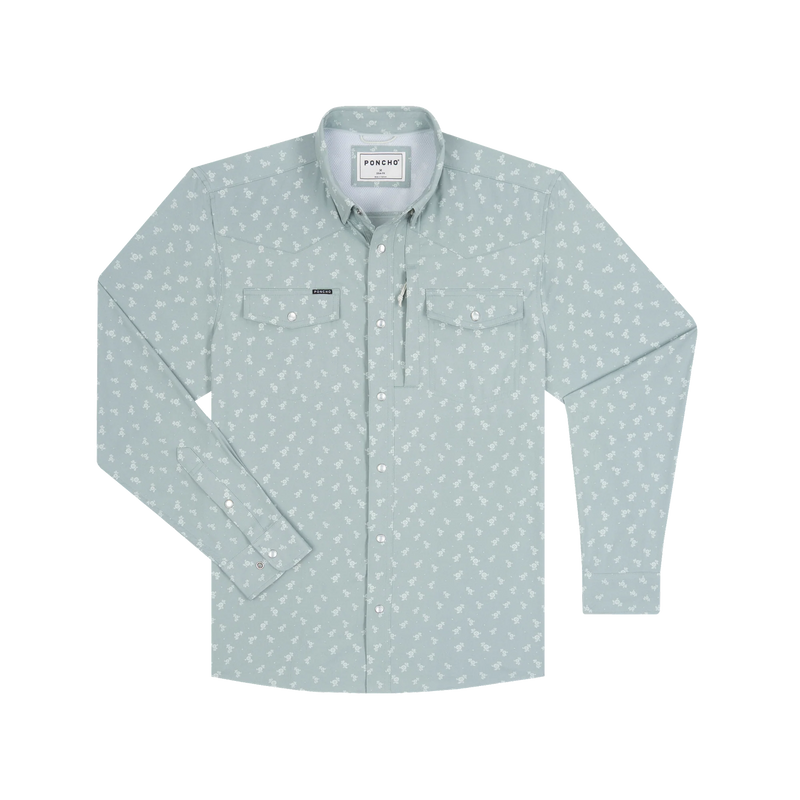 Men's Poncho Long Sleeve "The St.Helens" Pearl Snap Shirt 