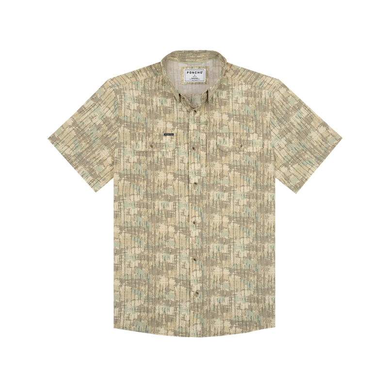 Men's Poncho Short Sleeve "The Swamp Donkey" Button Up Shirt 