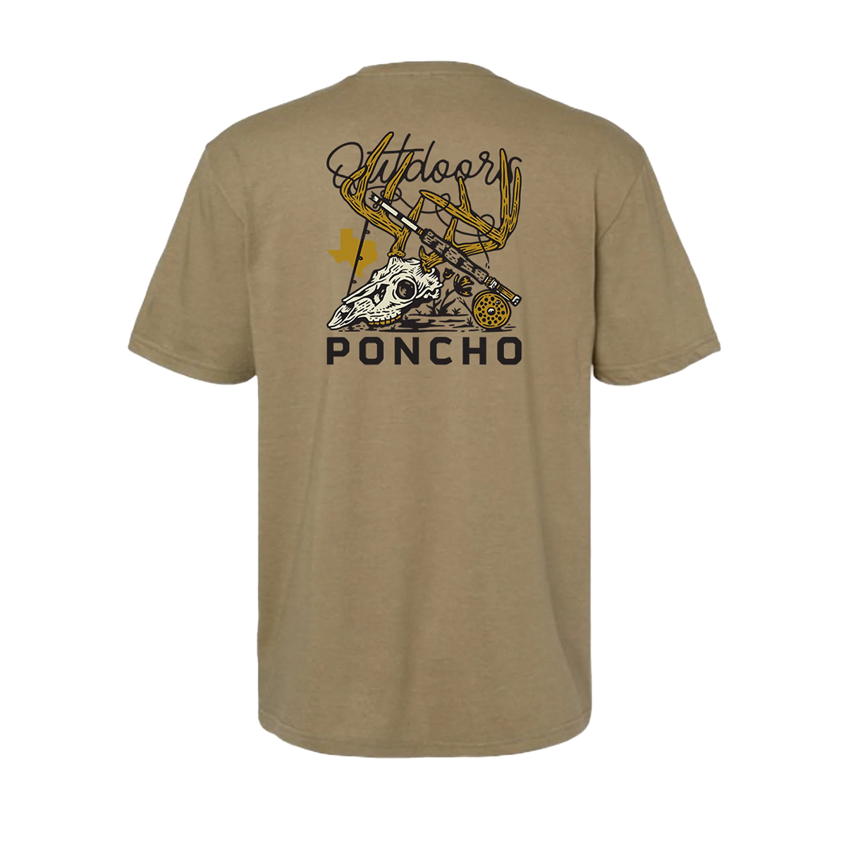 Poncho Men's Short Sleeve Tan Buck T-shirt 