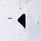 Men's Poncho The Tchoupitoulas White Short Sleeve Snap Shirt 