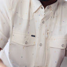 Men's Poncho The Tchoupitoulas White Short Sleeve Snap Shirt 