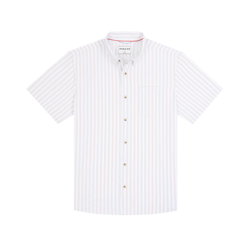 Men's Poncho "The Uncle Sam" Short Sleeve Button Up Shirt 