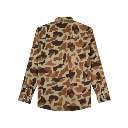 Men's Poncho "The White Wing" Long Sleeve Pearl Snap Shirt