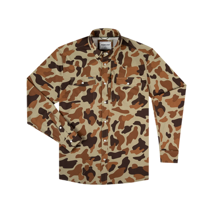Men's Poncho "The White Wing" Long Sleeve Pearl Snap Shirt
