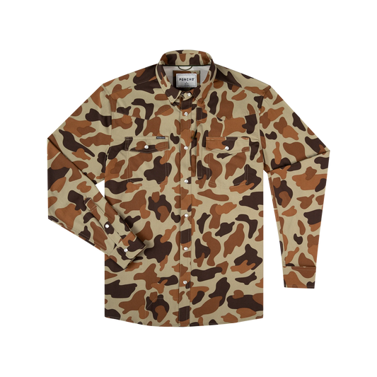 Men's Poncho "The White Wing" Long Sleeve Pearl Snap Shirt
