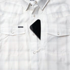 Poncho Men's Long Sleeve The Kalispell Gray Plaid Snap Shirt 