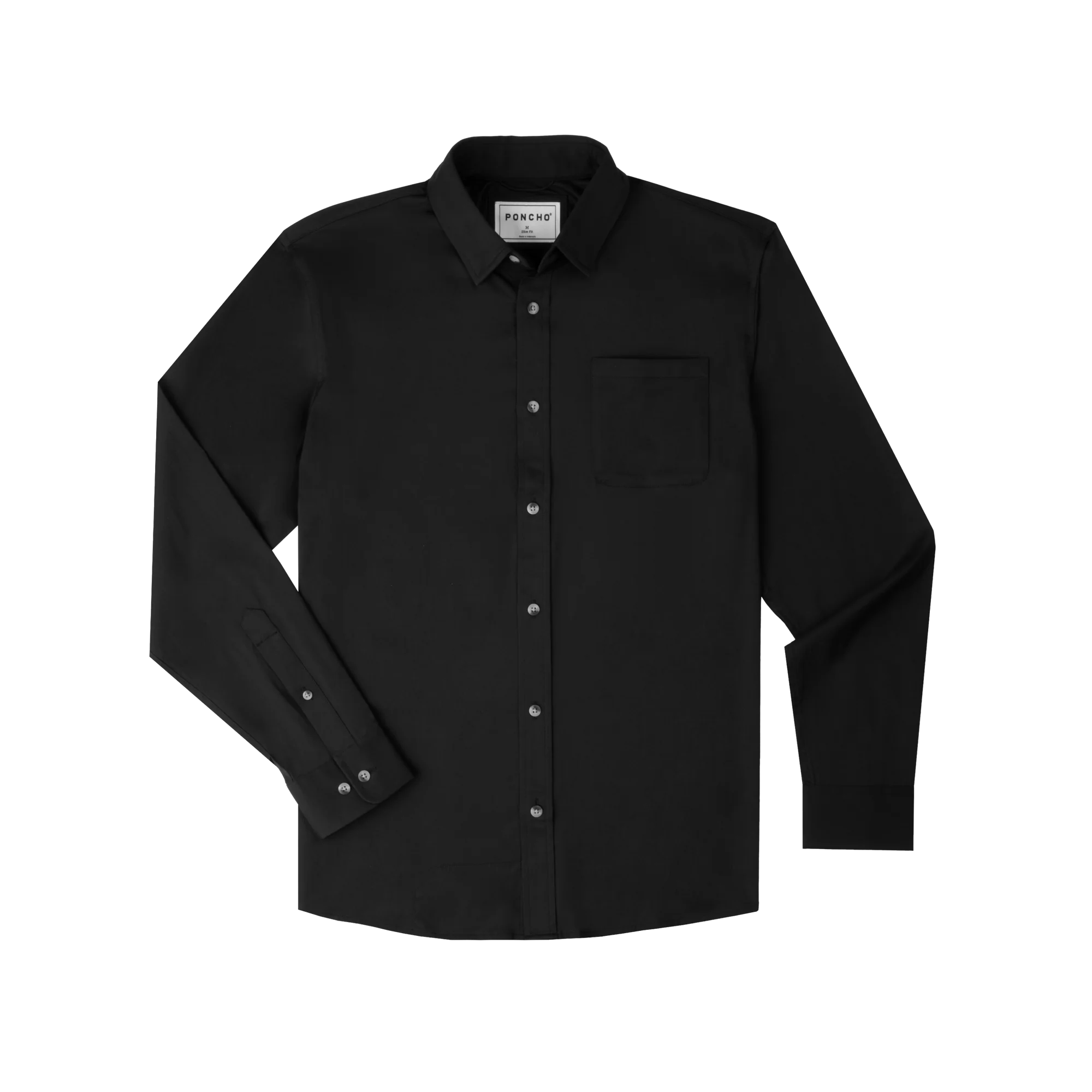 Men's Poncho "The Cast Iron" Black Long Sleeve Button Up Shirt 