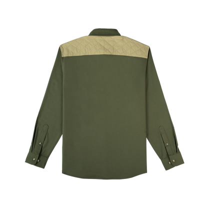 Men's Poncho "The Roosevelt" Green Long Sleeve Button Up 