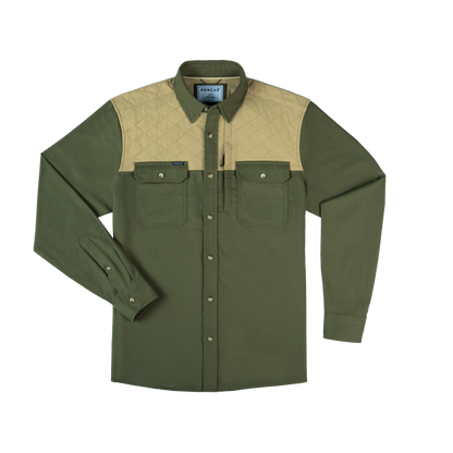 Men's Poncho "The Roosevelt" Green Long Sleeve Button Up 