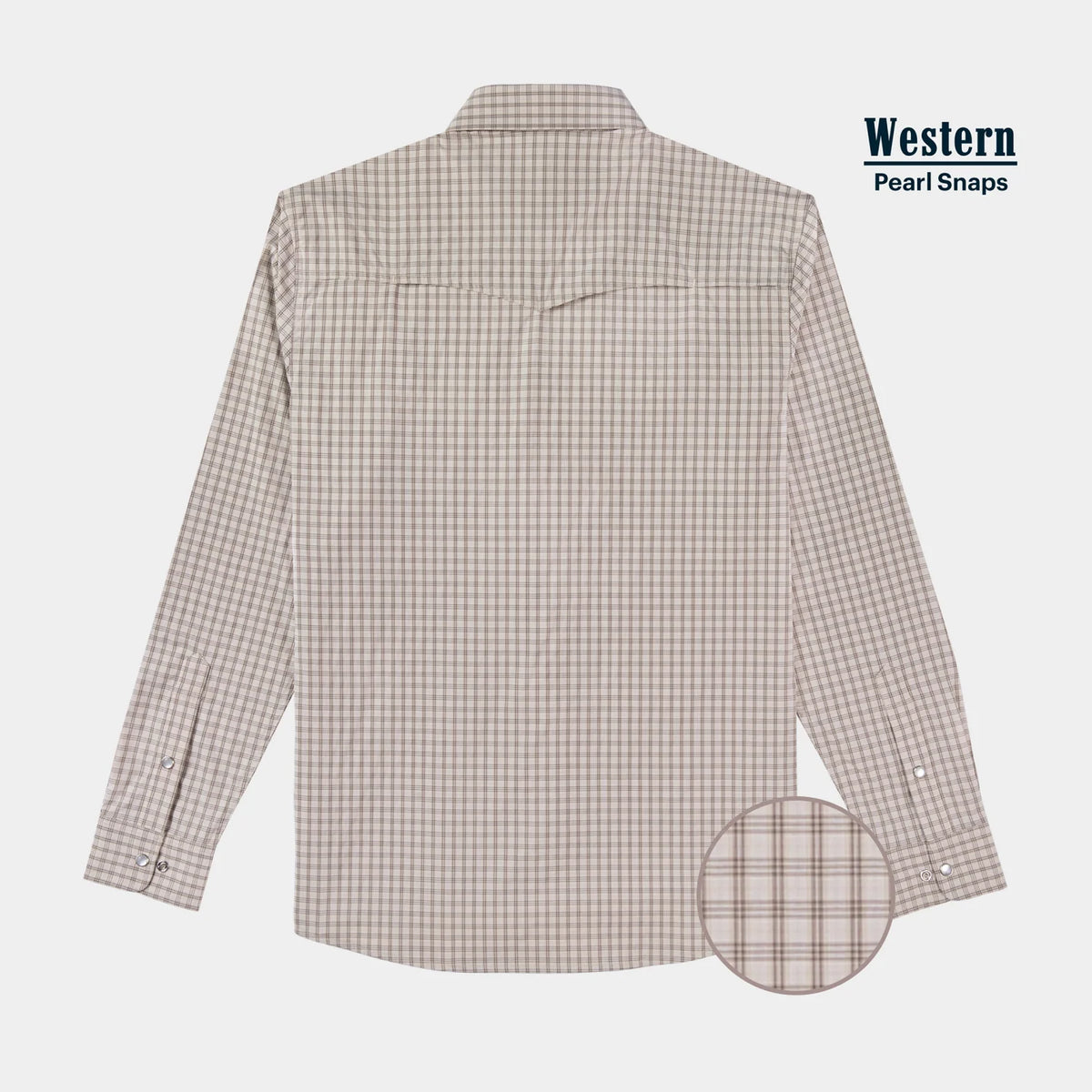 Poncho Men's Long Sleeve Tan and Brown The Guthrie Plaid Snap Shirt