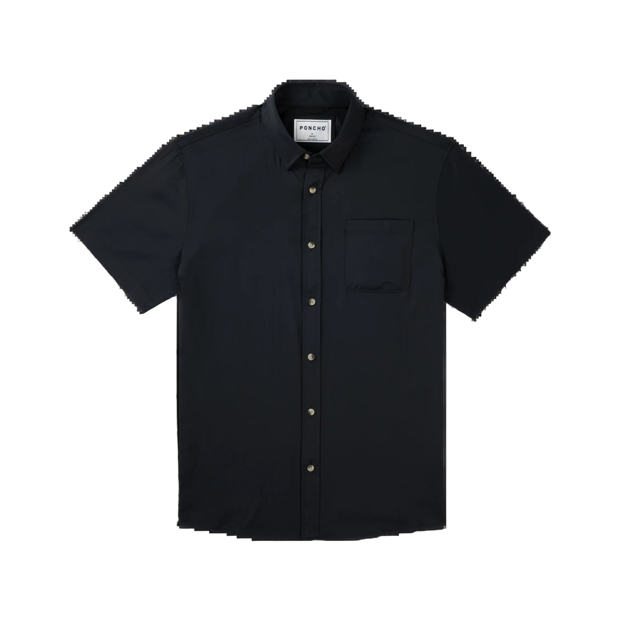 Men's Poncho Black "The Smokestack" Short Sleeve Button Up 