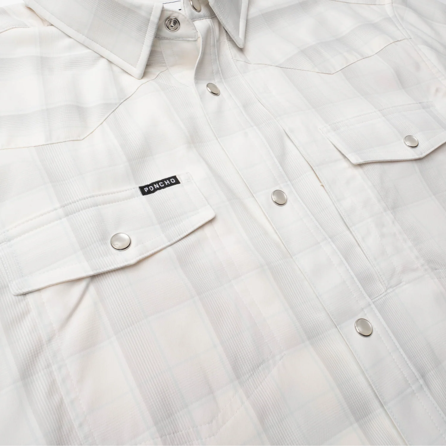Men's Poncho The Whitefish White Plaid Short Sleeve Shirt 