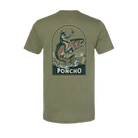 Men's Poncho Short Sleeve Green "The Trought Rider" T-shirt 