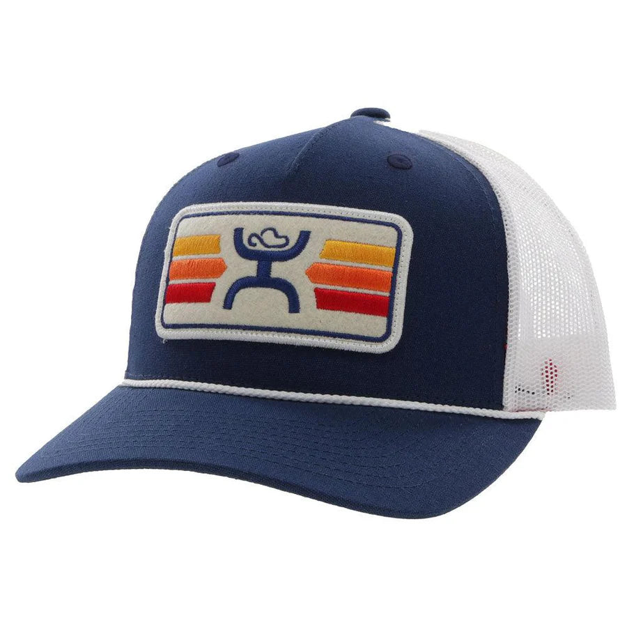 Men's Hooey "Sunset" Navy and Cream Cap 2239T-NVCR