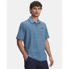 Men's Under Armour Blu Matchplay Stripe Polo 1377376-422 - Crazy House Western Wear