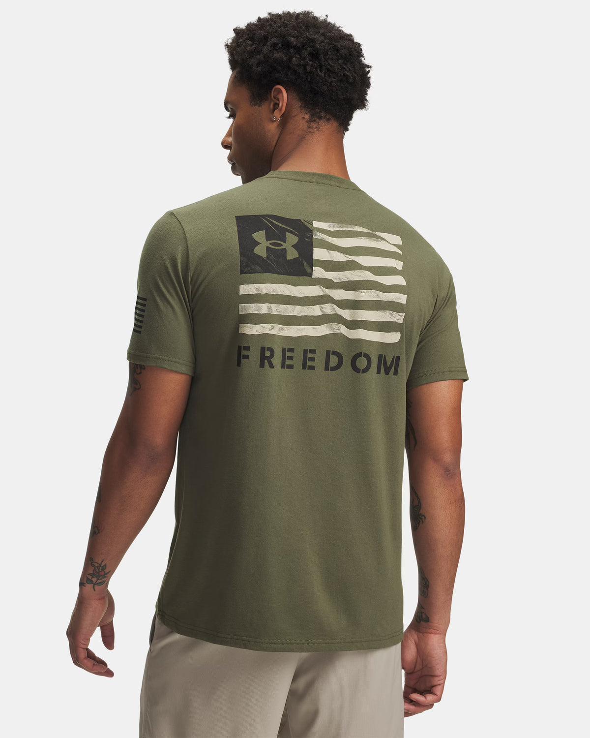 Under Armour Men's Green Freedom Banner T-shirt 6004097-390