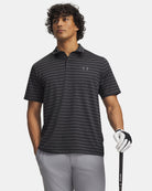 Under Armour Black Striped Matchplay Polo 6010980-001