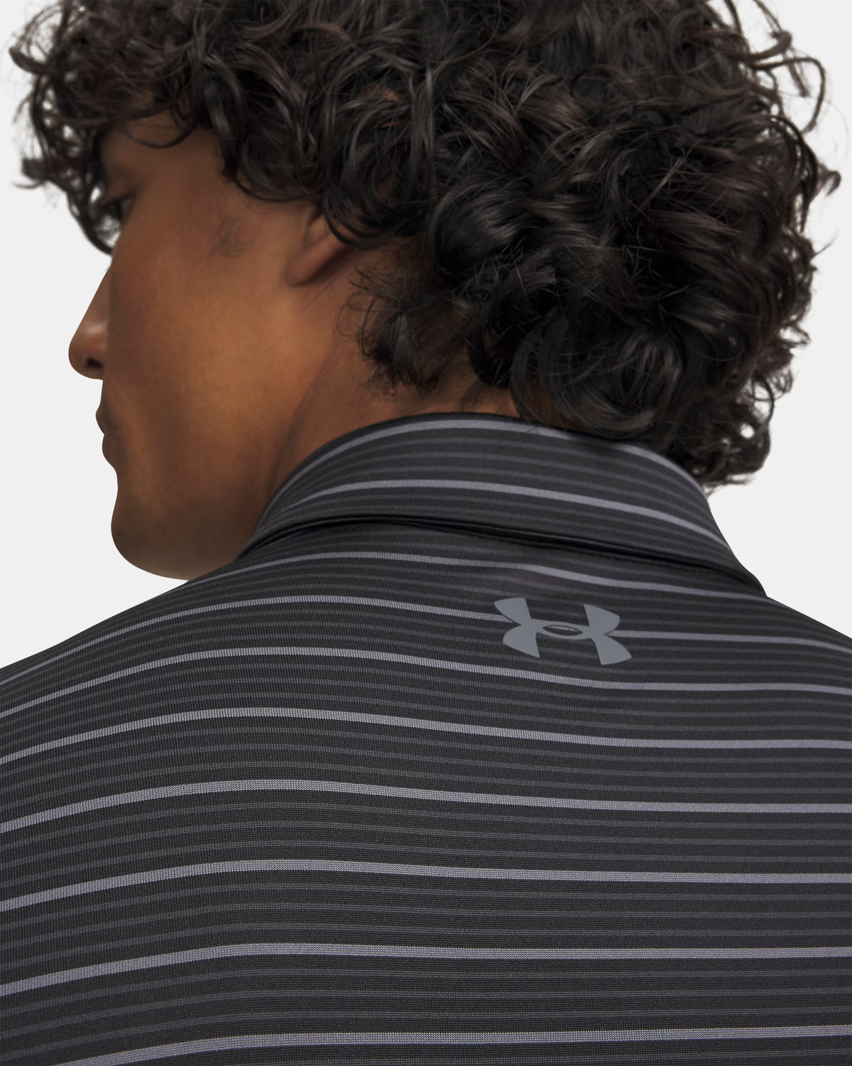 Under Armour Black Striped Matchplay Polo 6010980-001