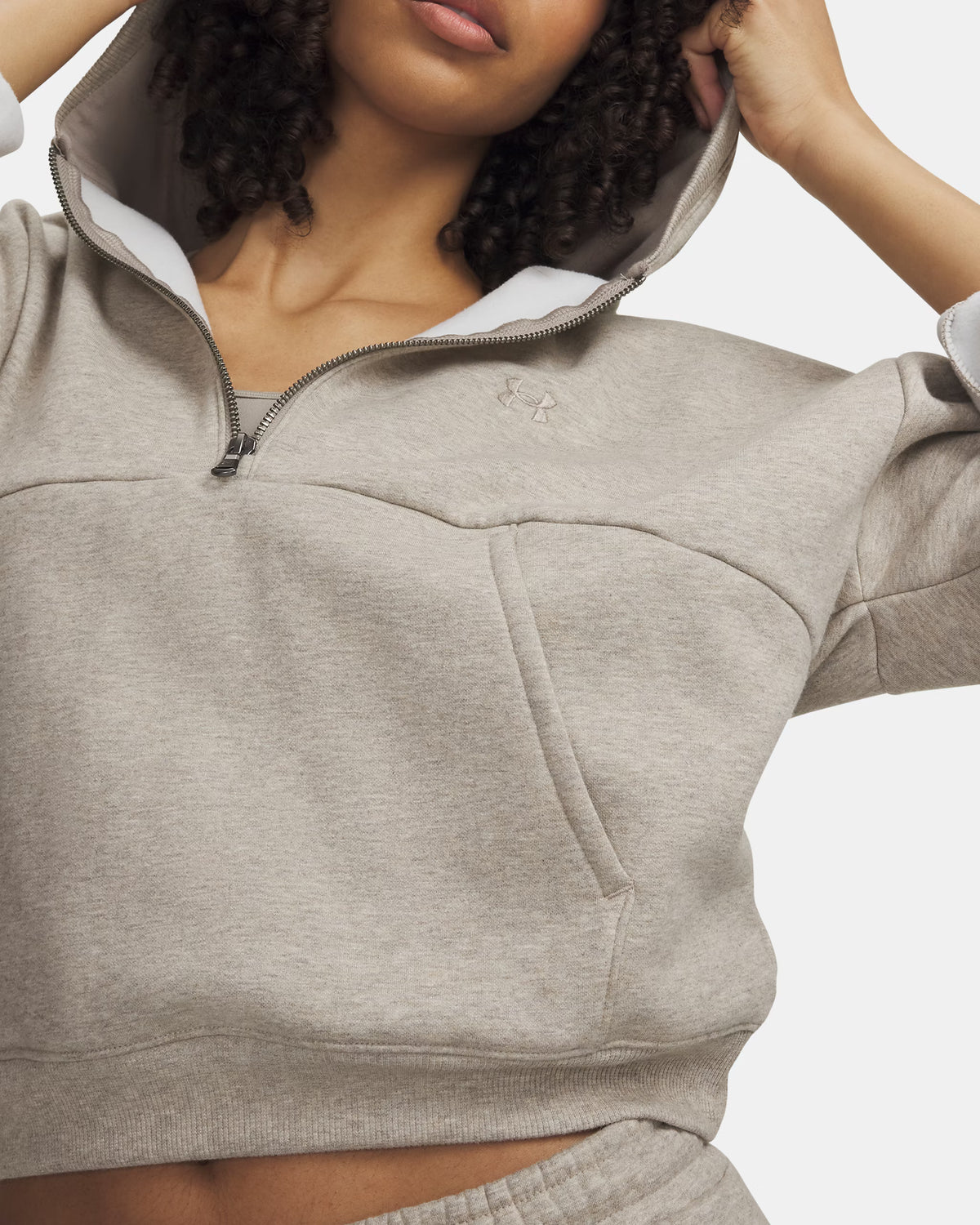 Under Armour Women's Taupe Icon Fleece Hoodie 6012843-204