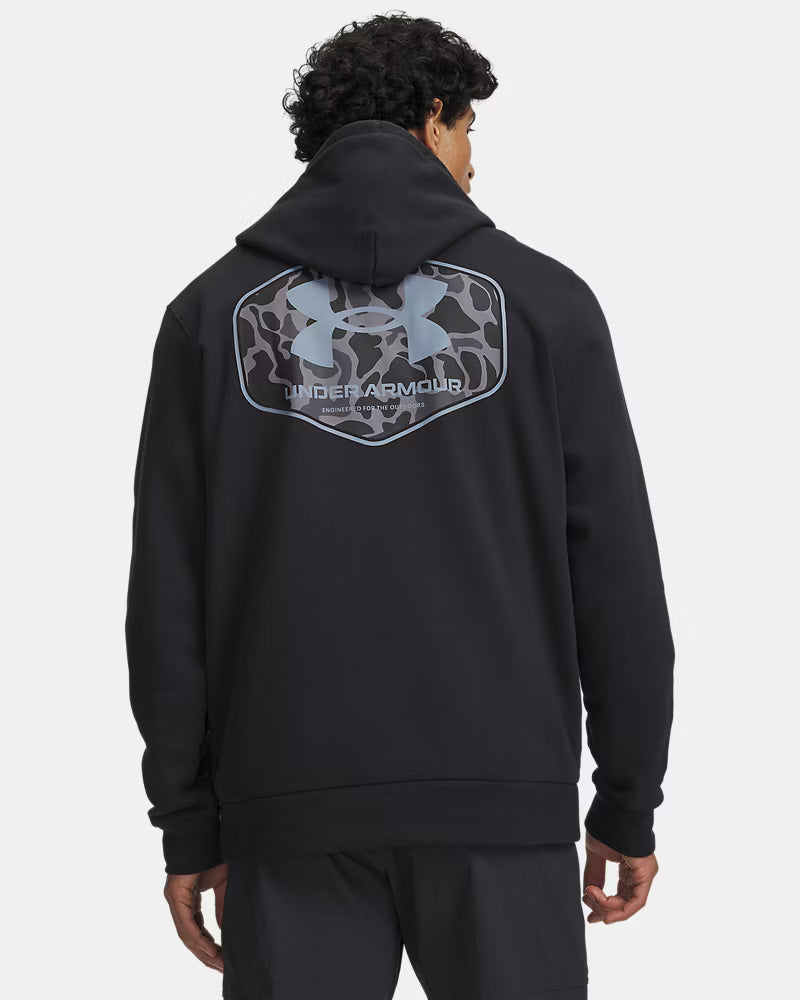 Under Armour Men's Black/Blue Wind Icon Fleece Camo Badge Hoodie 6013491-001