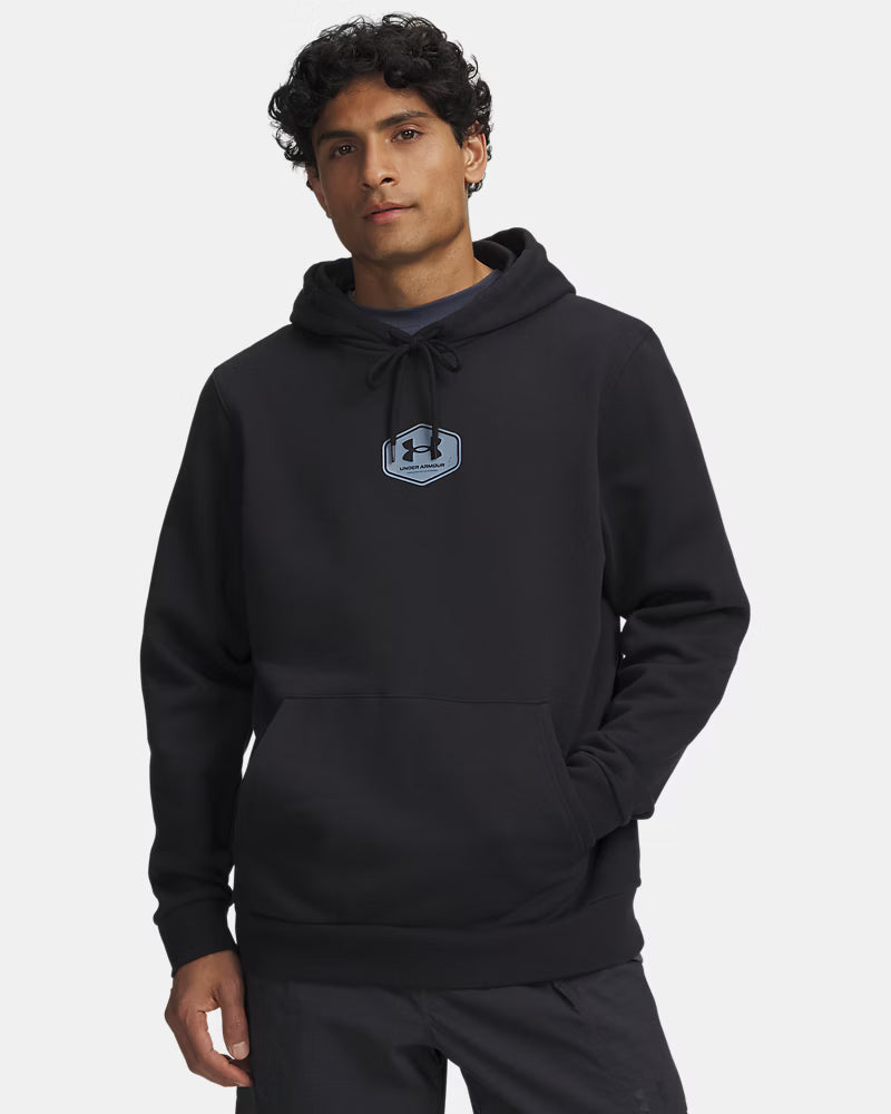 Under Armour Men's Black/Blue Wind Icon Fleece Camo Badge Hoodie 6013491-001