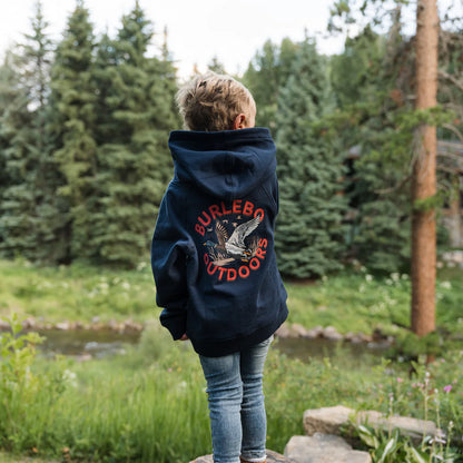 Boy's Burlebo Navy Old School Duck Hunt Fleece Hoodie