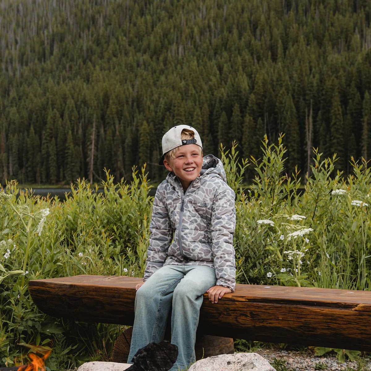 Boy's Burlebo Classic Deer Camo Puffer Jacket 