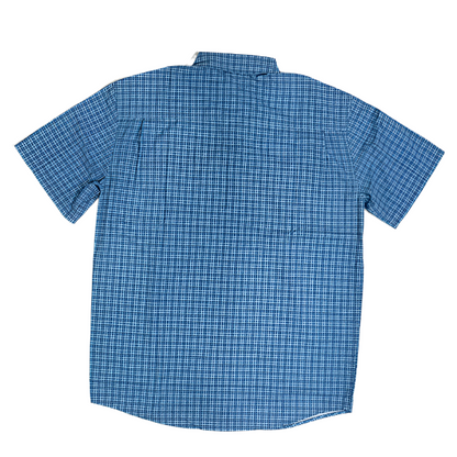 Men's Huk Tide Short Sleeve Blue Checkers H1500220-455