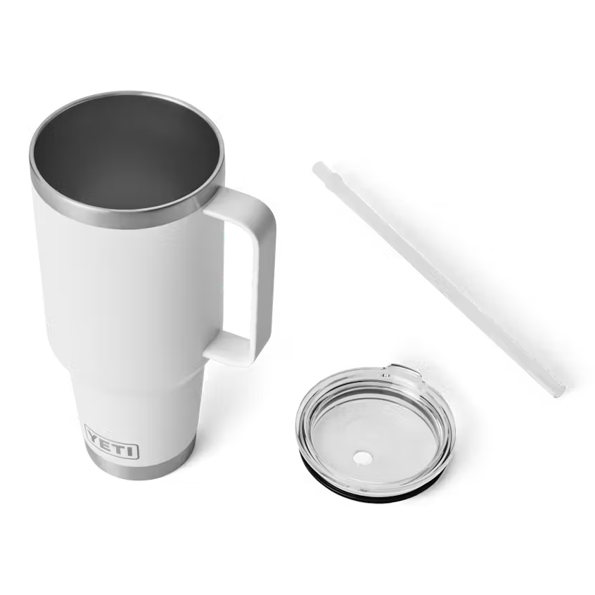 Yeti 42OZ White Straw Mug Tumbler YRAM42STM-WHT