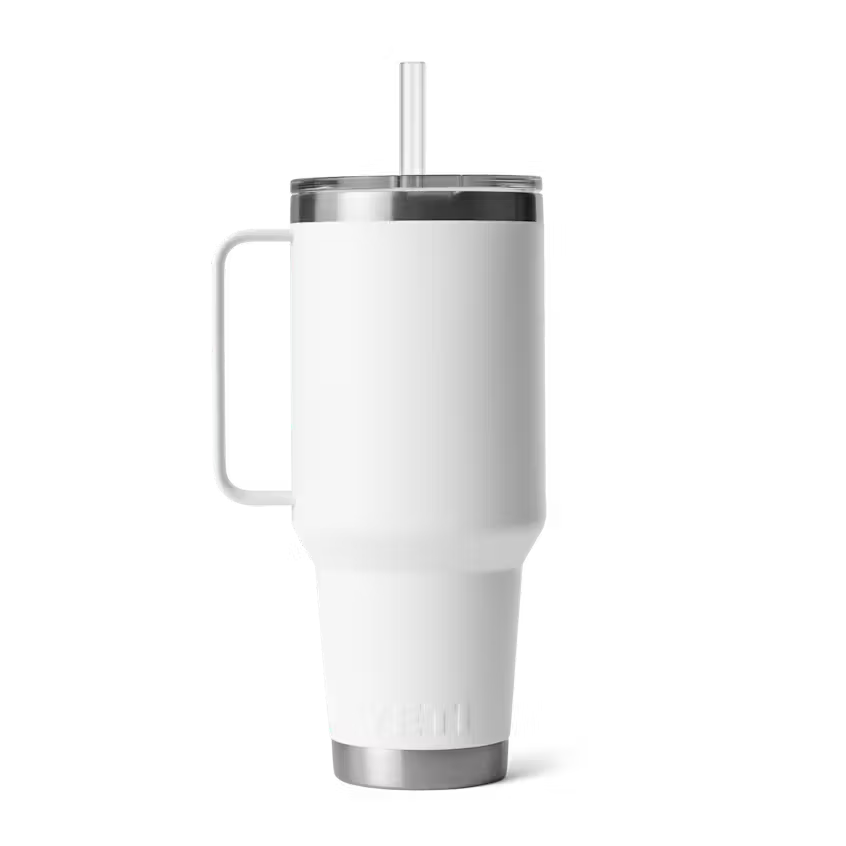 Yeti 42OZ White Straw Mug Tumbler YRAM42STM-WHT