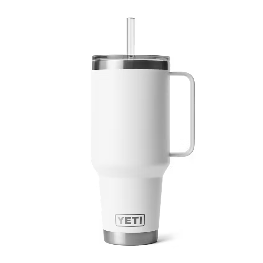 Yeti 42OZ White Straw Mug Tumbler YRAM42STM-WHT