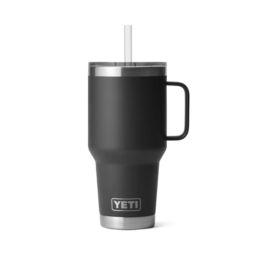 Yeti 35OZ Black Straw Mug Tumbler YRAM35BLKSTR