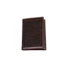 Men's Cowboy Chrome Chocolate Basketweave Trifold Wallet W315