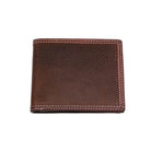 Men's Cowboy Chrome Brown Tumbled Grain with Frame Detail Bifold Wallet W325