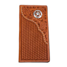 Men's Cowboy Chrome Floral and Basket Weave Saddle Ride Rodeo Style Wallet W488