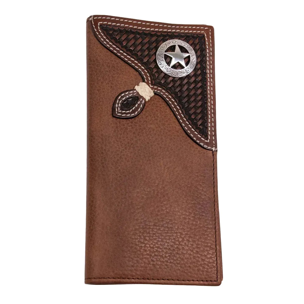 Men's Cowboy Chrome Rawhide Wrangler Star Rodeo Wallet W505