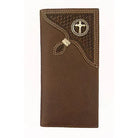 Men's Cowboy Chrome Brown Rawhide Wrangler Cross Rodeo Style Wallet W515