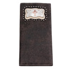 Men's Cowboy Chrome Black Distressed Square Cross Rodeo Wallet W551