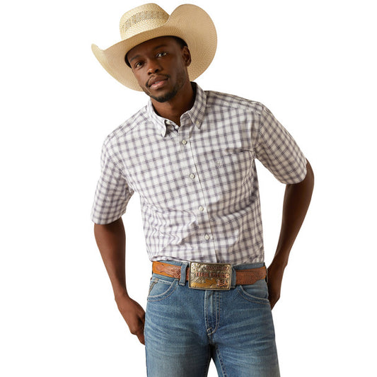 Men's Ariat Wesley Pro Series Navy Plaid Shirt 10058753 - Crazy House Western Wear
