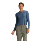 Women's Free Fly Pacific Blue Ribbed Bamboo Long Sleeve WRIBLS-421